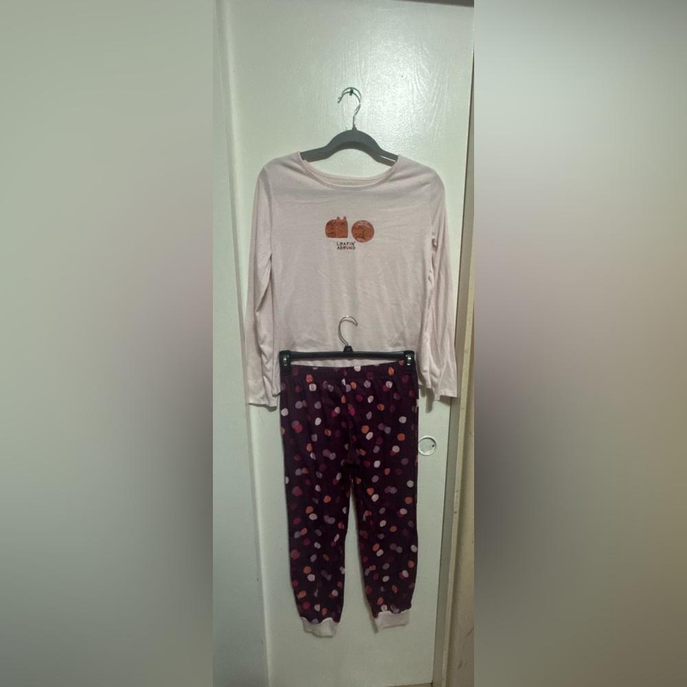 Cute pink and purple long sleeve pajama set